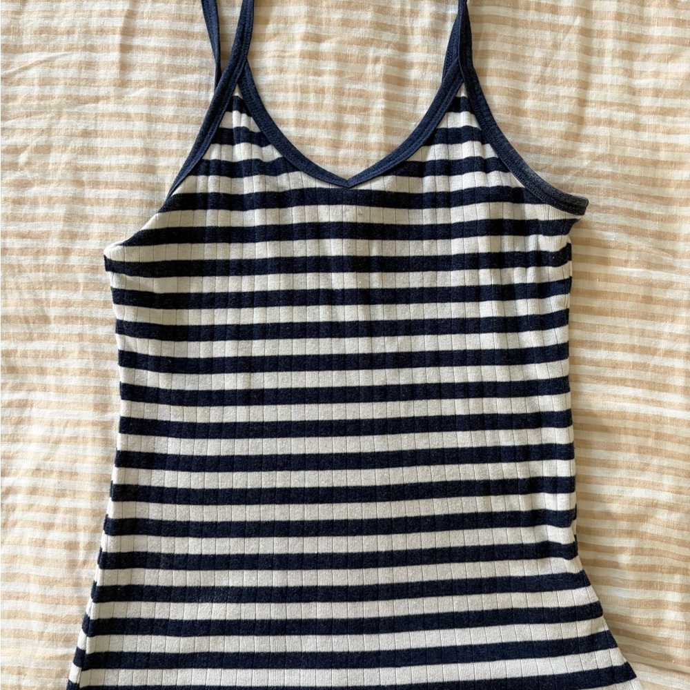 Striped Navy and White Women's Top